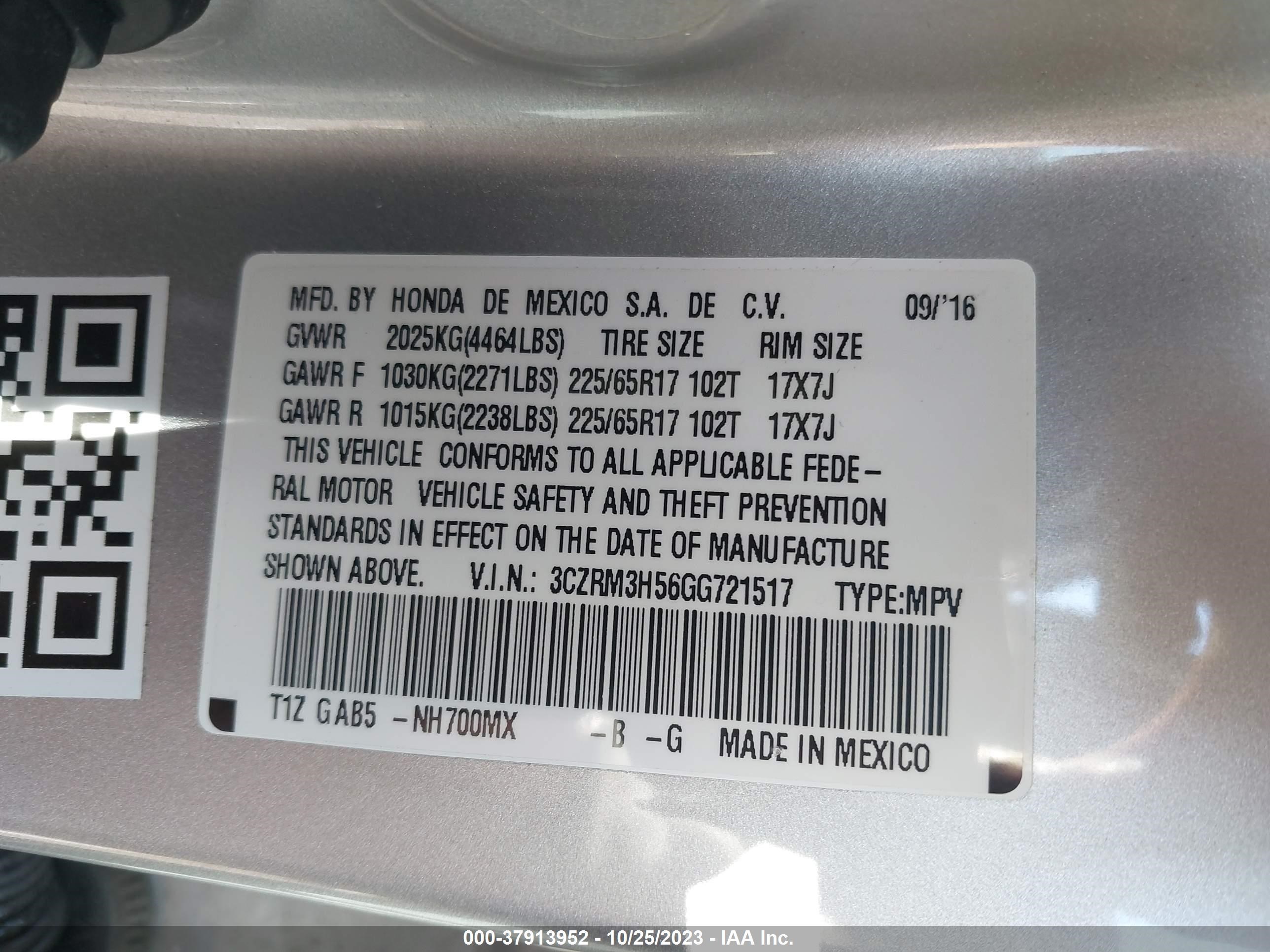 Photo 8 VIN: 3CZRM3H56GG721517 - HONDA CR-V 