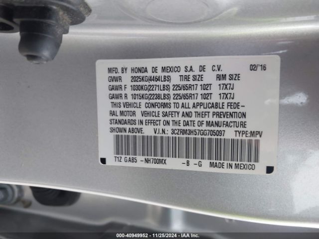 Photo 8 VIN: 3CZRM3H57GG705097 - HONDA CR-V 