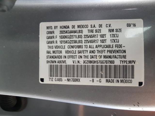 Photo 9 VIN: 3CZRM3H57GG707903 - HONDA CR-V EX 