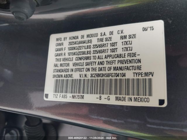 Photo 8 VIN: 3CZRM3H58FG704104 - HONDA CR-V 