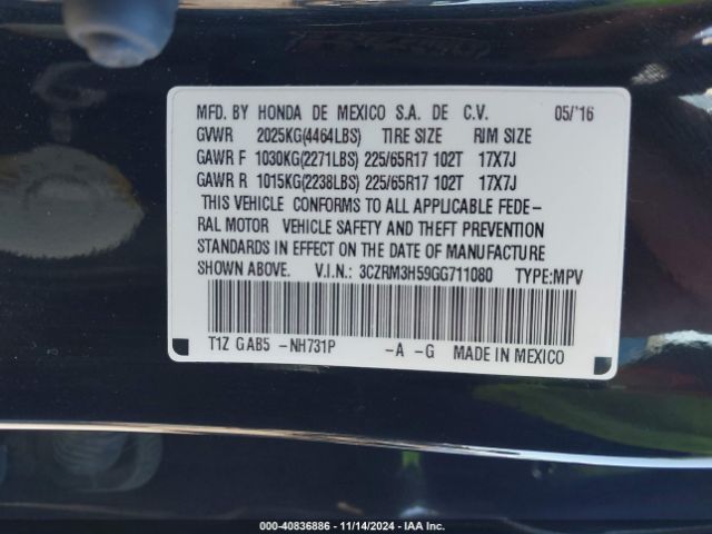 Photo 8 VIN: 3CZRM3H59GG711080 - HONDA CR-V 