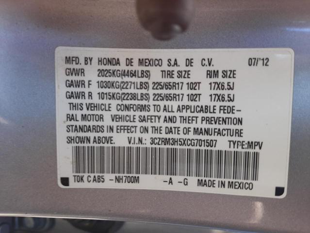 Photo 9 VIN: 3CZRM3H5XCG701507 - HONDA CR-V EX 