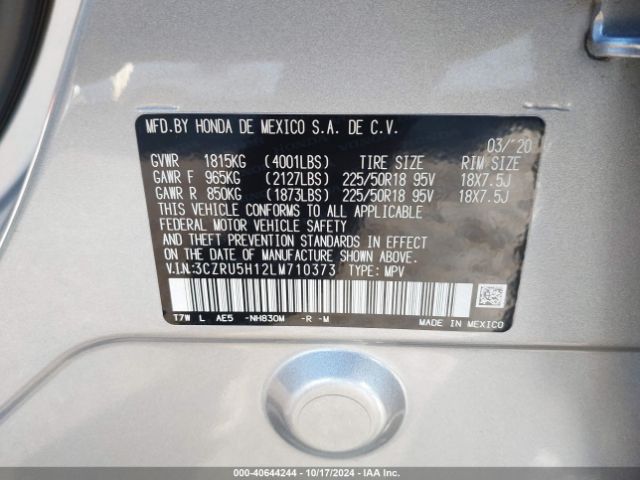 Photo 8 VIN: 3CZRU5H12LM710373 - HONDA HR-V 