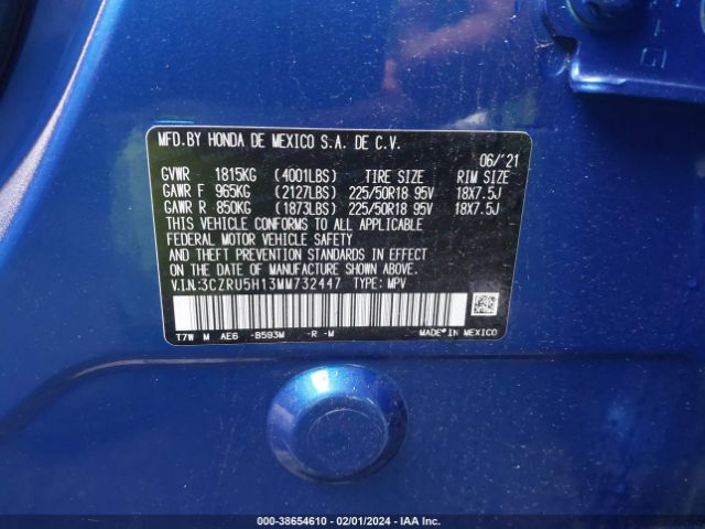 Photo 8 VIN: 3CZRU5H13MM732447 - HONDA HR-V 