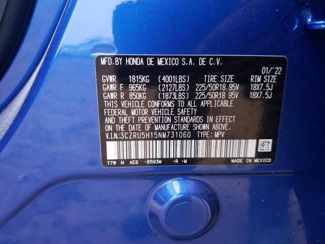 Photo 9 VIN: 3CZRU5H15NM731060 - HONDA HR-V SPORT 