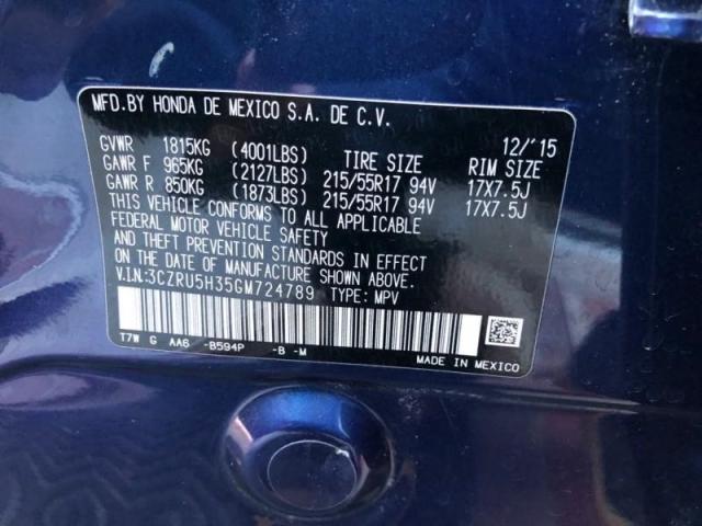 Photo 9 VIN: 3CZRU5H35GM724789 - HONDA HR-V LX 