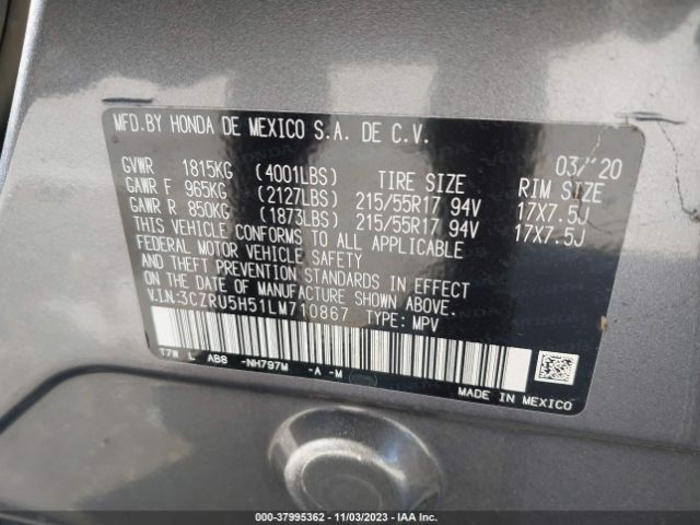 Photo 8 VIN: 3CZRU5H51LM710867 - HONDA HR-V 