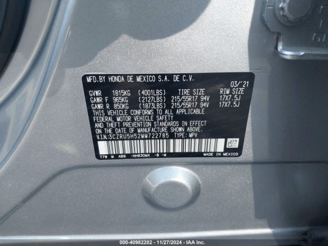 Photo 8 VIN: 3CZRU5H52MM722785 - HONDA HR-V 