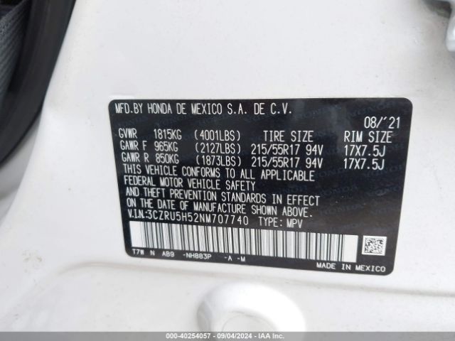 Photo 8 VIN: 3CZRU5H52NM707740 - HONDA HR-V 