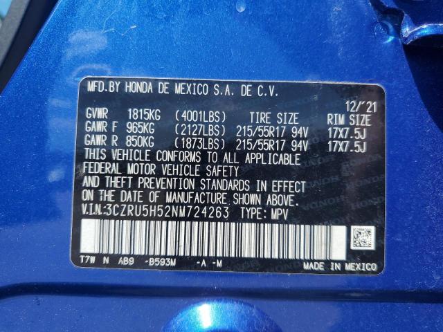 Photo 12 VIN: 3CZRU5H52NM724263 - HONDA HR-V 