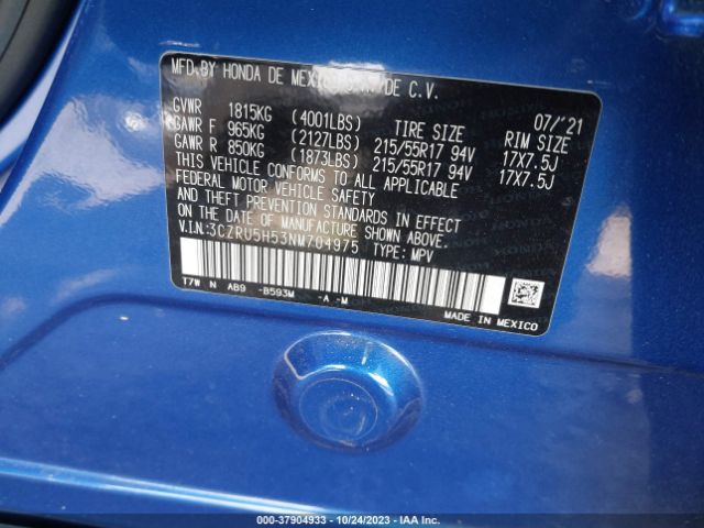 Photo 8 VIN: 3CZRU5H53NM704975 - HONDA HR-V 