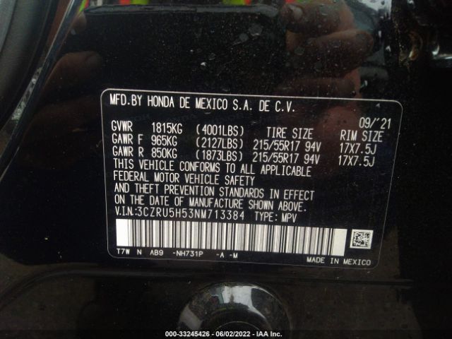 Photo 8 VIN: 3CZRU5H53NM713384 - HONDA HR-V 