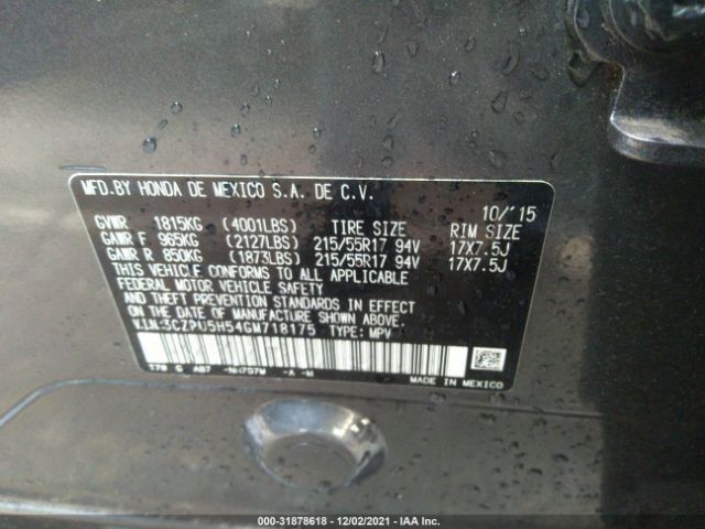 Photo 8 VIN: 3CZRU5H54GM718175 - HONDA HR-V 