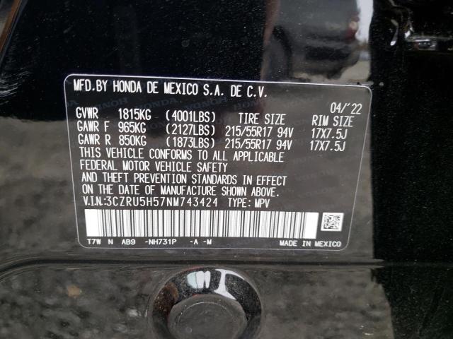 Photo 9 VIN: 3CZRU5H57NM743424 - HONDA HR-V EX 