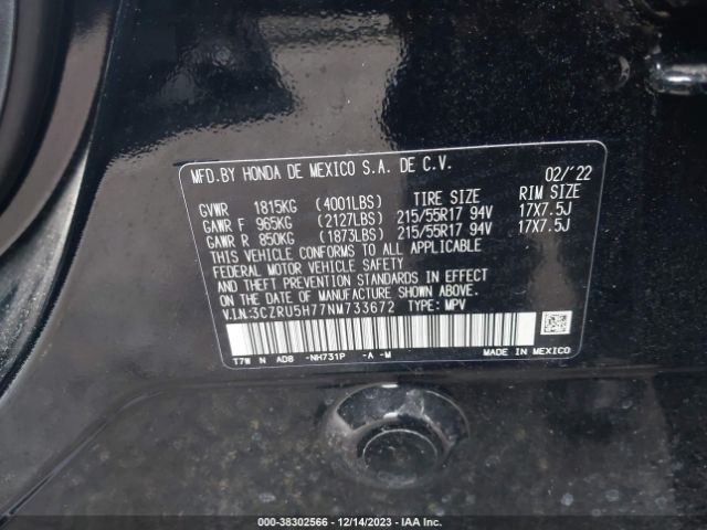 Photo 8 VIN: 3CZRU5H77NM733672 - HONDA HR-V 