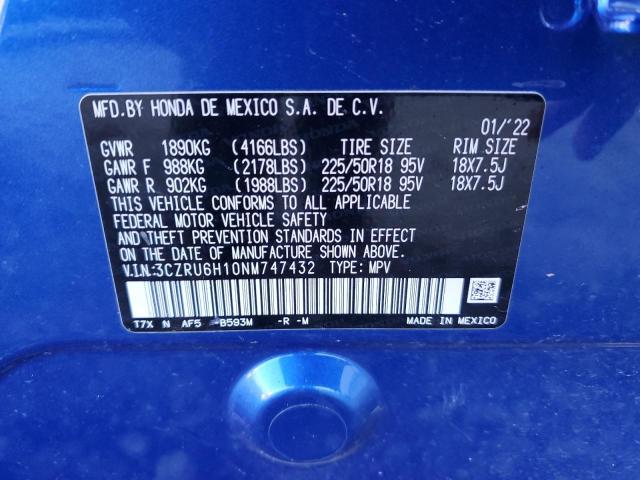 Photo 11 VIN: 3CZRU6H10NM747432 - HONDA HR-V 