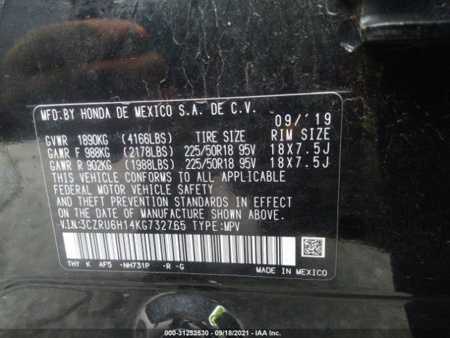 Photo 8 VIN: 3CZRU6H14KG732765 - HONDA HR-V 