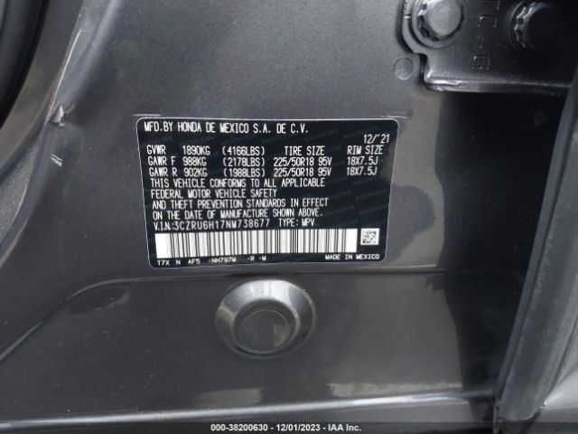 Photo 8 VIN: 3CZRU6H17NM738677 - HONDA HR-V 