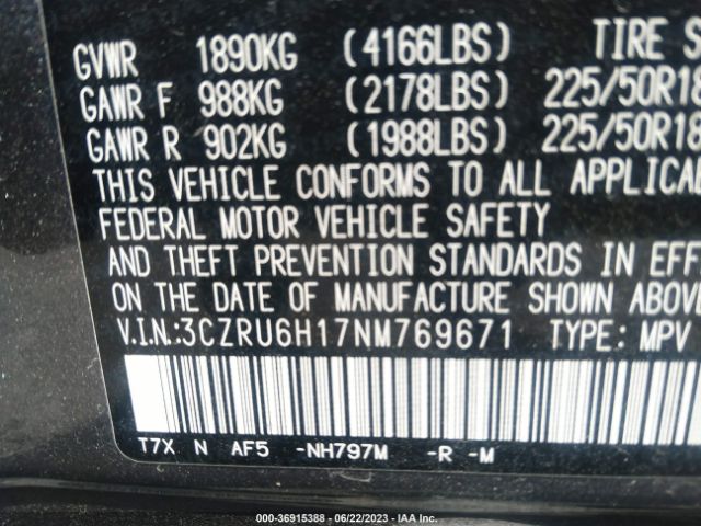 Photo 8 VIN: 3CZRU6H17NM769671 - HONDA HR-V 