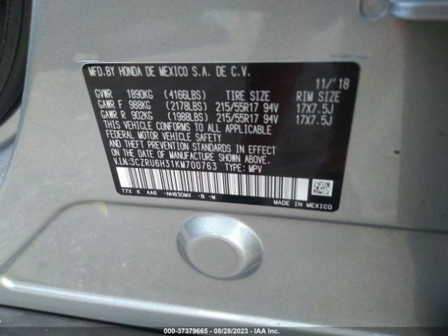 Photo 8 VIN: 3CZRU6H31KM700763 - HONDA HR-V 