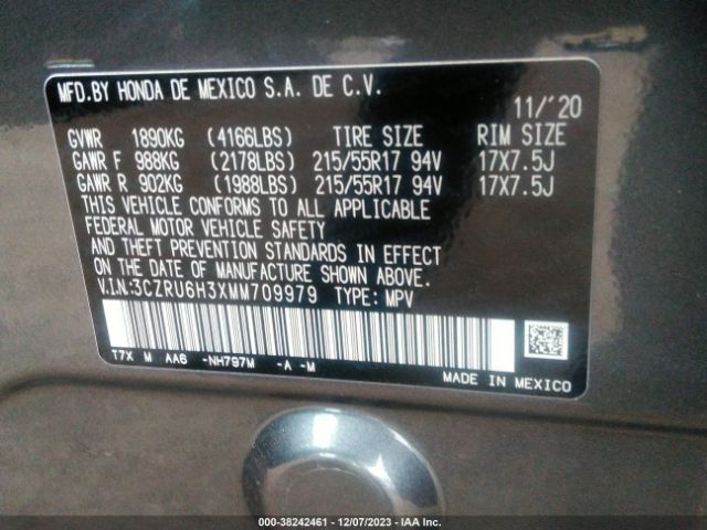 Photo 8 VIN: 3CZRU6H3XMM709979 - HONDA HR-V 