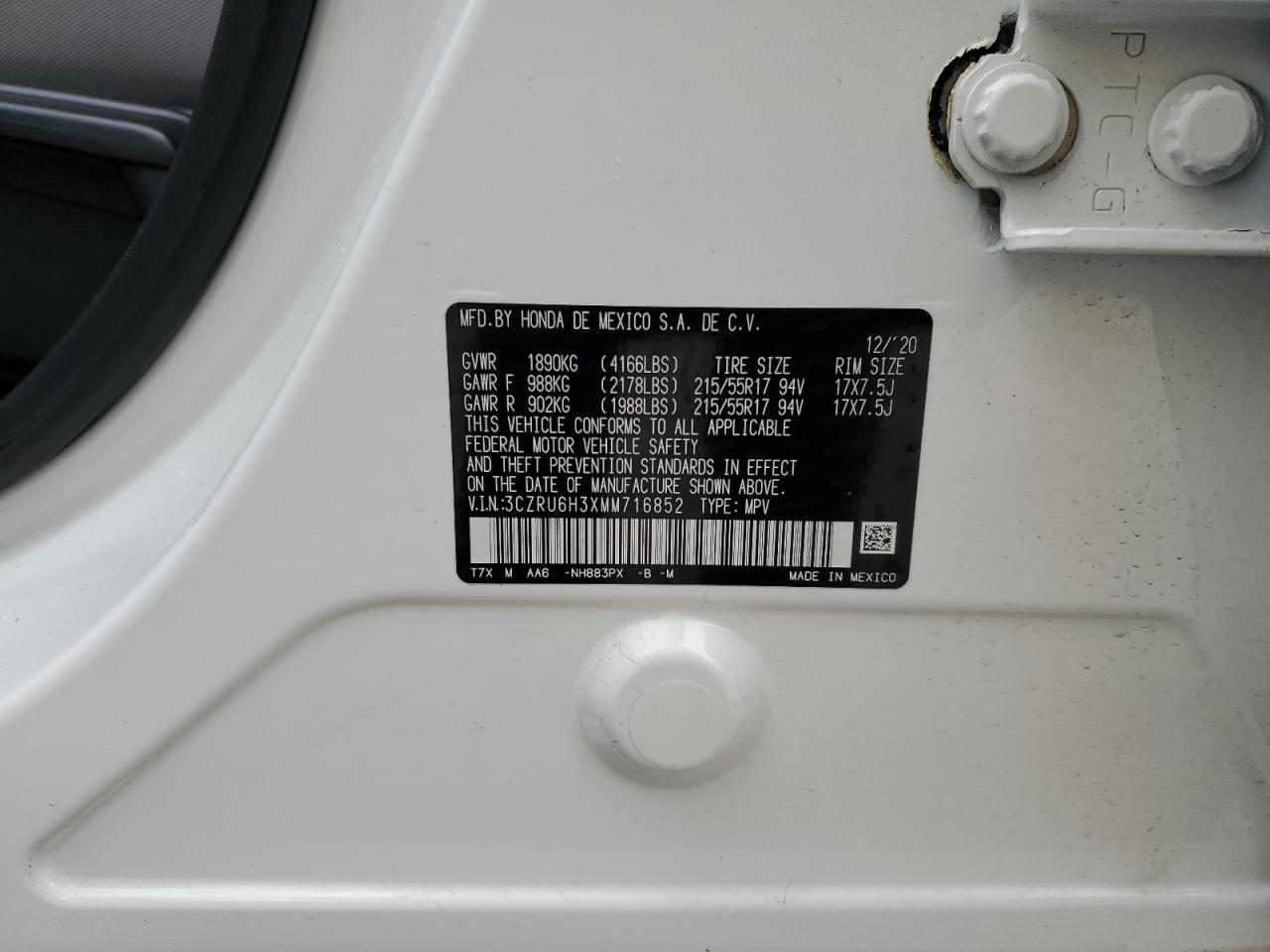 Photo 13 VIN: 3CZRU6H3XMM716852 - HONDA HR-V 