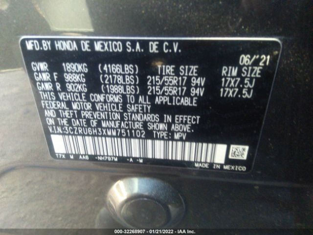 Photo 8 VIN: 3CZRU6H3XMM751102 - HONDA HR-V 