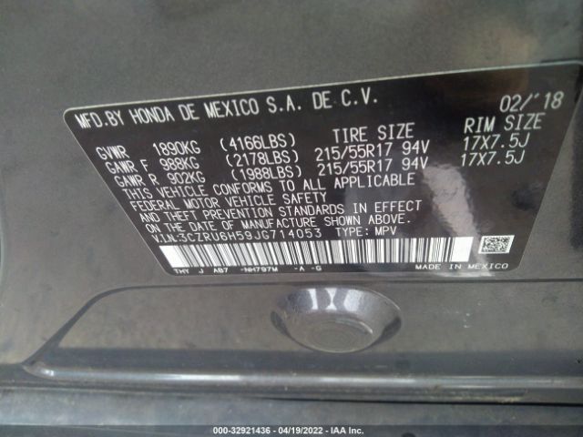 Photo 8 VIN: 3CZRU6H59JG714053 - HONDA HR-V 