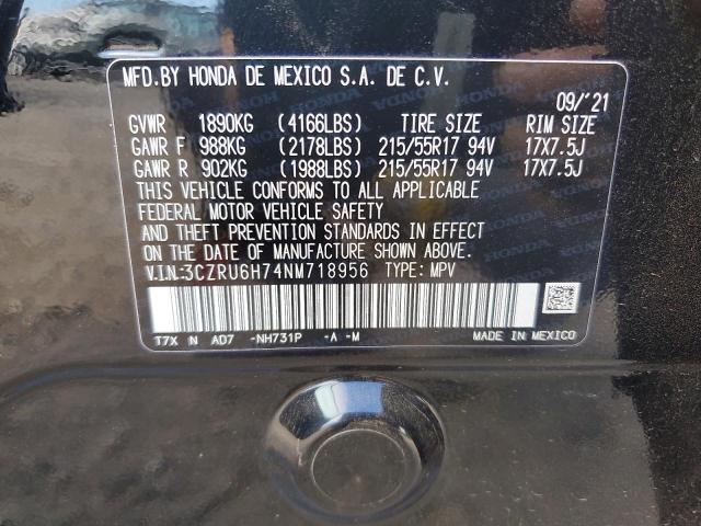 Photo 12 VIN: 3CZRU6H74NM718956 - HONDA HR-V EXL 