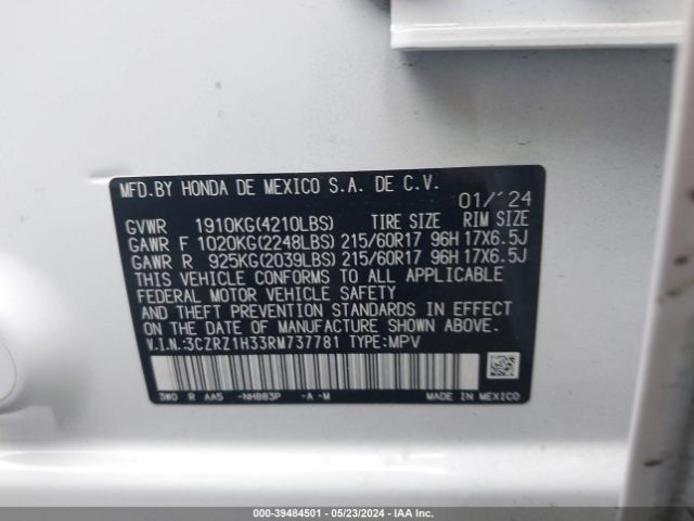 Photo 8 VIN: 3CZRZ1H33RM737781 - HONDA HR-V 