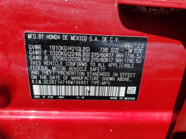 Photo 12 VIN: 3CZRZ1H74RM706851 - HONDA HR-V EXL 