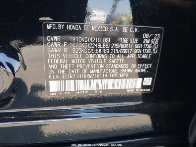 Photo 8 VIN: 3CZRZ1H78RM718114 - HONDA HR-V 