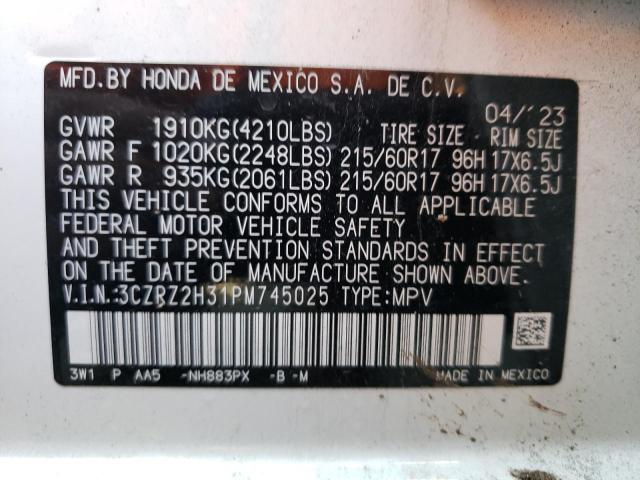 Photo 12 VIN: 3CZRZ2H31PM745025 - HONDA HR-V 