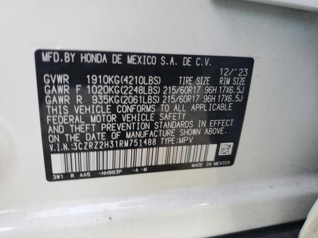 Photo 12 VIN: 3CZRZ2H31RM751488 - HONDA HR-V LX 