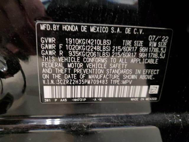 Photo 12 VIN: 3CZRZ2H35PM709483 - HONDA HR-V LX 