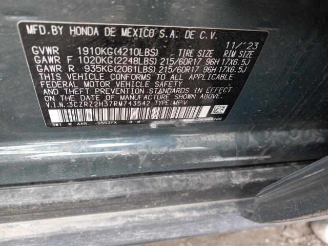 Photo 12 VIN: 3CZRZ2H37RM743542 - HONDA HR-V 