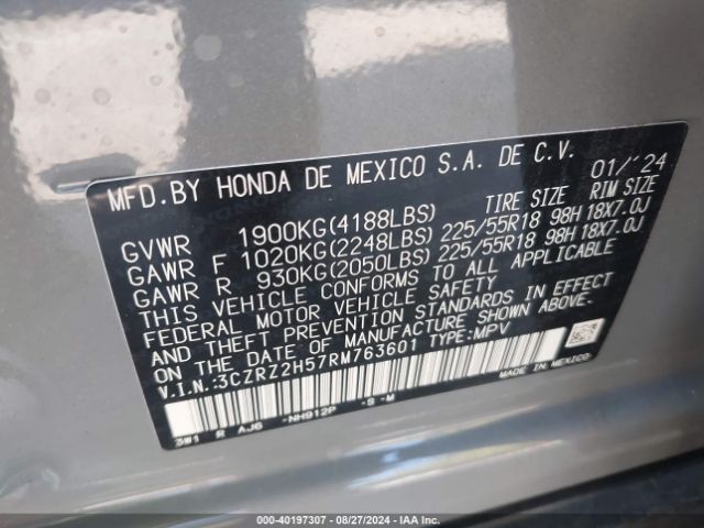 Photo 8 VIN: 3CZRZ2H57RM763601 - HONDA HR-V 