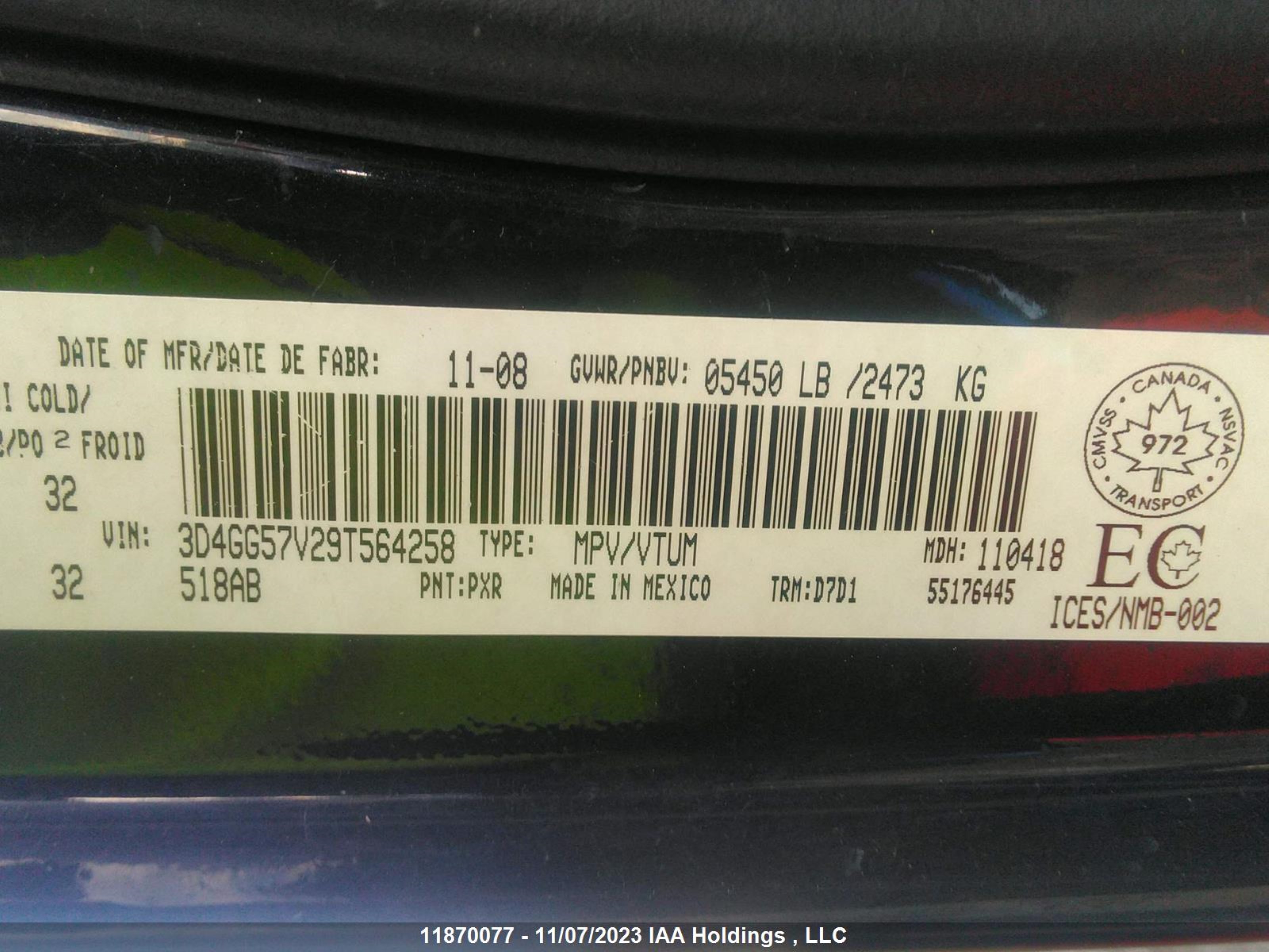 Photo 8 VIN: 3D4GG57V29T564258 - DODGE JOURNEY 