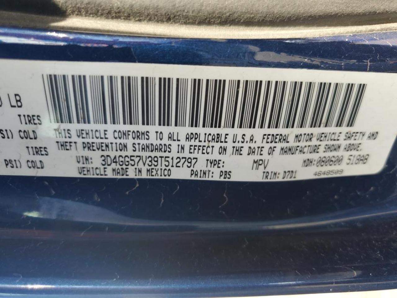 Photo 12 VIN: 3D4GG57V39T512797 - DODGE JOURNEY 