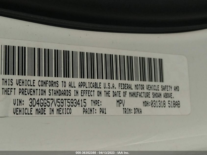 Photo 8 VIN: 3D4GG57V59T593415 - DODGE JOURNEY 