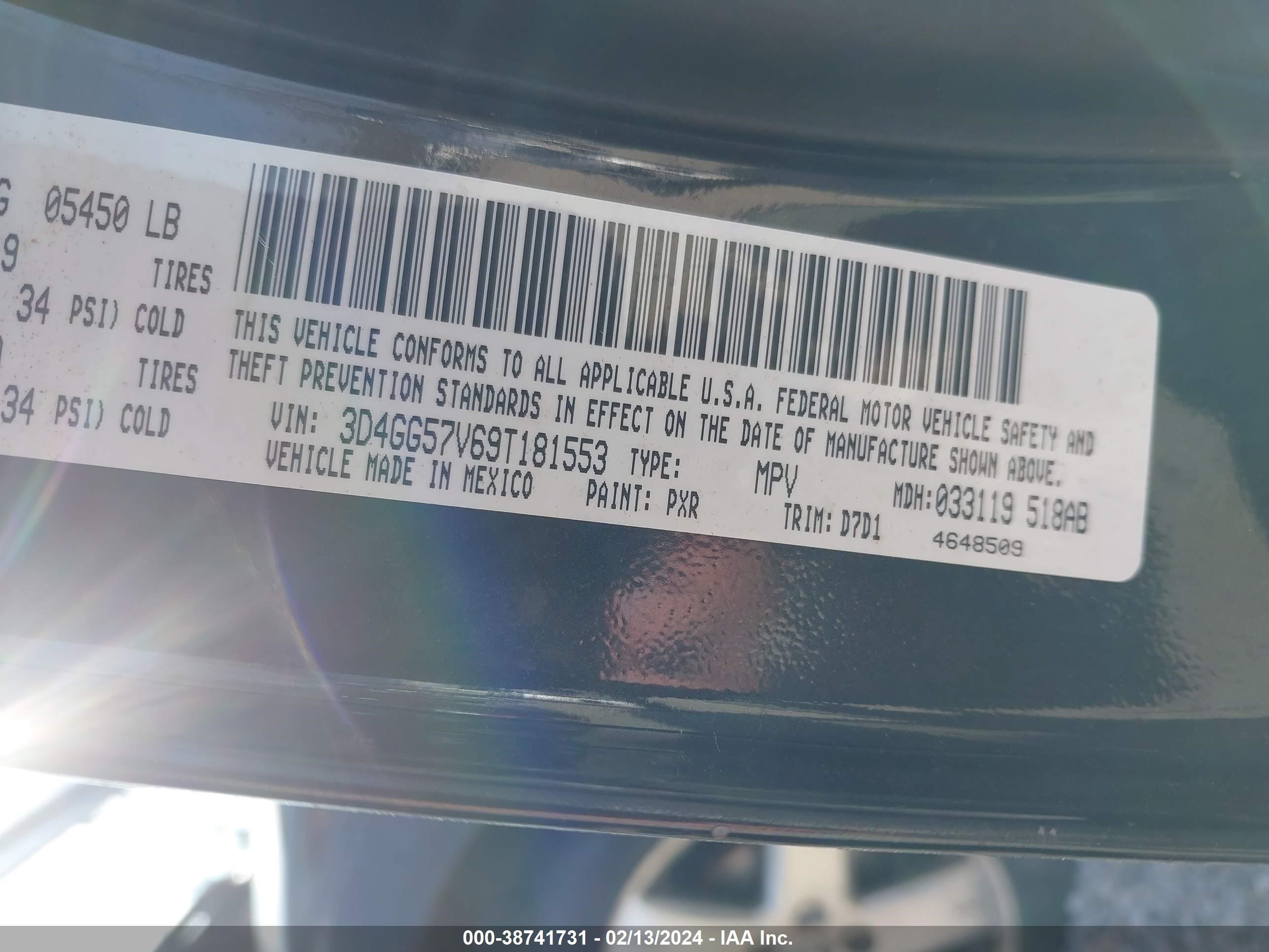 Photo 8 VIN: 3D4GG57V69T181553 - DODGE JOURNEY 