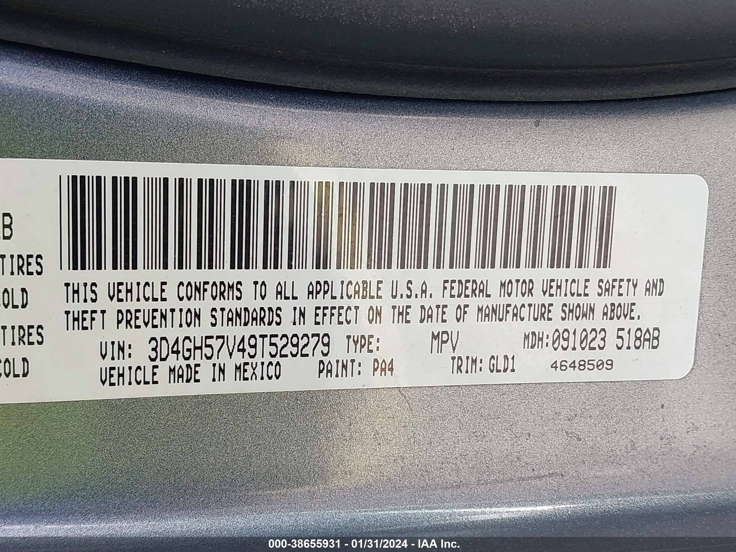 Photo 8 VIN: 3D4GH57V49T529279 - DODGE JOURNEY 