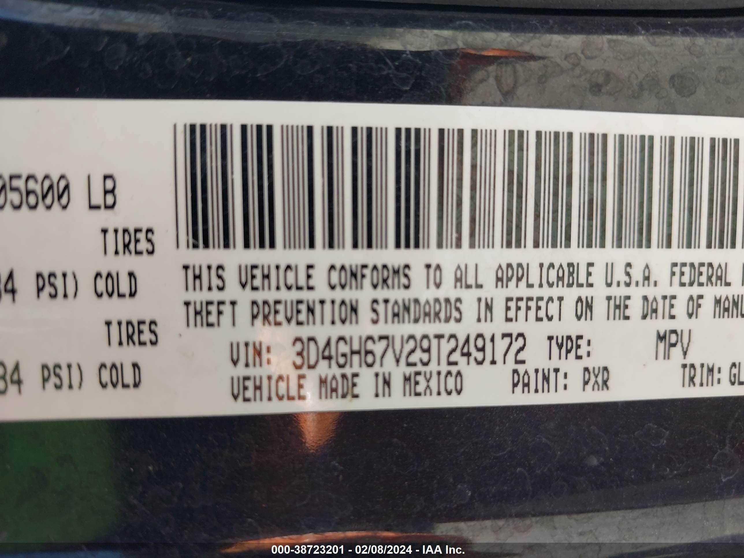 Photo 8 VIN: 3D4GH67V29T249172 - DODGE JOURNEY 