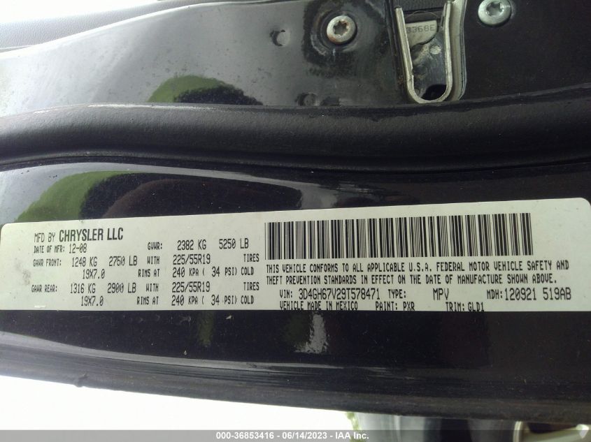 Photo 8 VIN: 3D4GH67V29T578471 - DODGE JOURNEY 