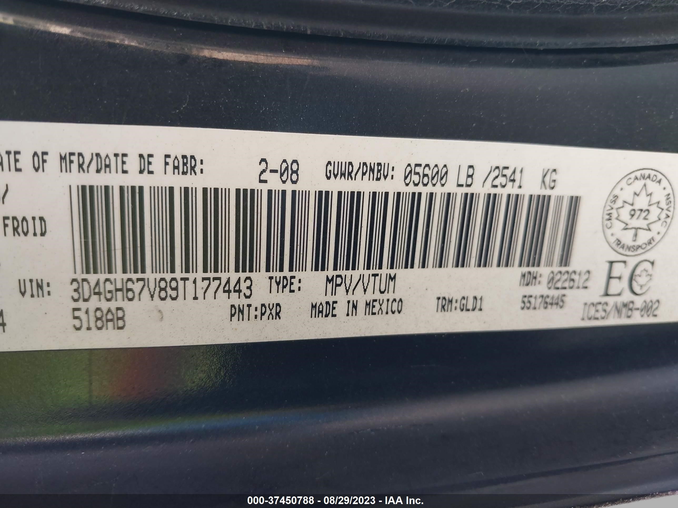 Photo 8 VIN: 3D4GH67V89T177443 - DODGE JOURNEY 