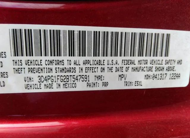 Photo 8 VIN: 3D4PG1FG2BT547591 - DODGE JOURNEY 