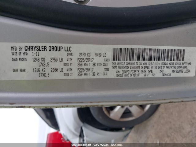 Photo 8 VIN: 3D4PG1FG3BT511845 - DODGE JOURNEY 