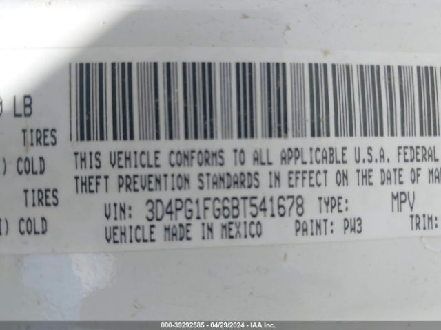 Photo 8 VIN: 3D4PG1FG6BT541678 - DODGE JOURNEY 