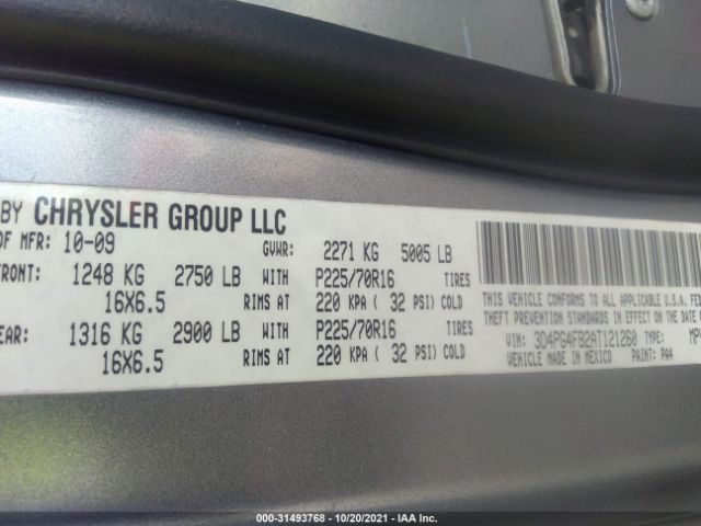 Photo 8 VIN: 3D4PG4FB2AT121260 - DODGE JOURNEY 