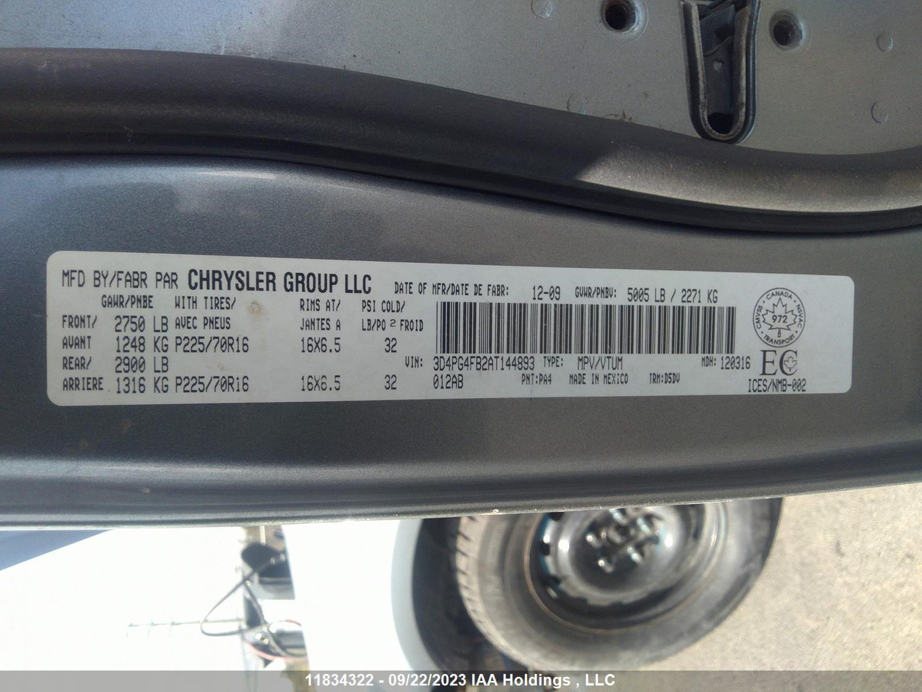 Photo 8 VIN: 3D4PG4FB2AT144893 - DODGE JOURNEY 